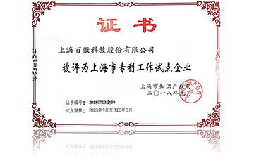 上海市專(zhuan)利工作試(shi)點企業